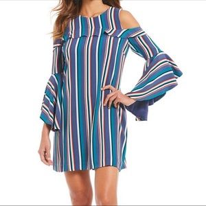 Gianni Bini Cold Shoulder Stripe Dress